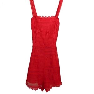 Forever 21 Dukes of Dallas Red Lace Romper jumpsuit - Size Medium - Brand New
